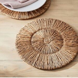 New Pottery Barn Natural Woven Placemat Set Of 6 Charger Plates